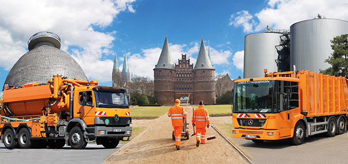 Entsorgungsbetriebe Lübeck Collage Geschäftsfelder Entsorgungsbetriebe Lübeck
